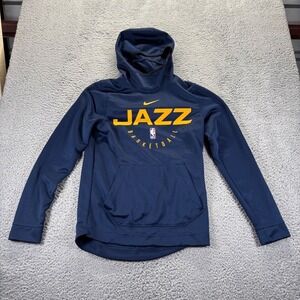 Nike NBA‎ Utah Jazz Basketball Hoodie Mens Small Blue Polyester Pullover Fleece